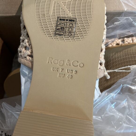 Rag & Co Handcrafted Women CEDAR Woven‎ Suede Slide Flat Sandals 9 New Box Bag - Picture 15 of 16